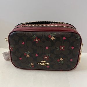 Coach Jes Crossbody Signature Maho with Heart Petal Print C7617